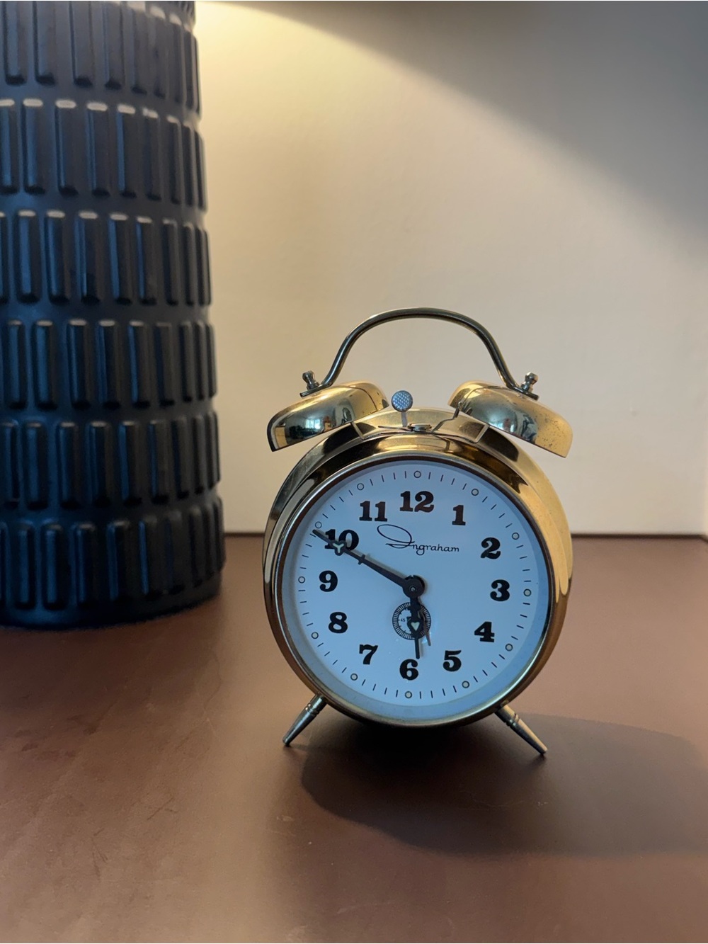 Brass Twin Bell Alarm Clock - Classic Gold